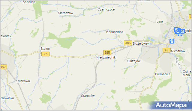 mapa Niedźwiednik gmina Ziębice, Niedźwiednik gmina Ziębice na mapie Targeo