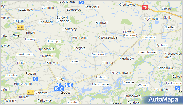 mapa Niegowić, Niegowić na mapie Targeo