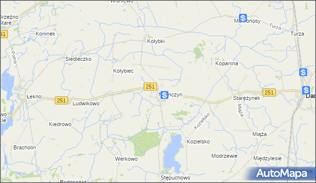 mapa Niemczyn gmina Damasławek, Niemczyn gmina Damasławek na mapie Targeo