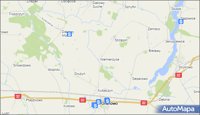 mapa Niemierzyce, Niemierzyce na mapie Targeo