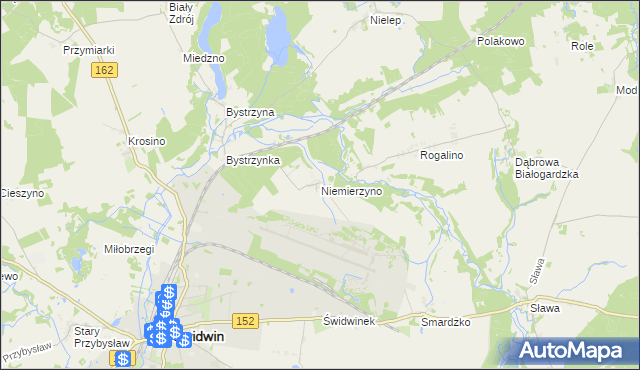 mapa Niemierzyno gmina Świdwin, Niemierzyno gmina Świdwin na mapie Targeo