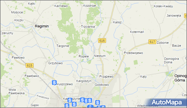 mapa Niestum, Niestum na mapie Targeo