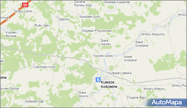 mapa Niziołki-Dobki, Niziołki-Dobki na mapie Targeo