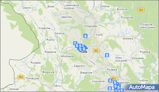 mapa Nowa Ruda powiat kłodzki, Nowa Ruda powiat kłodzki na mapie Targeo