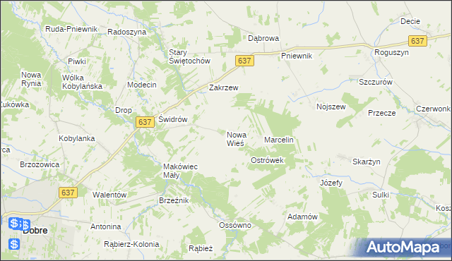 mapa Nowa Wieś gmina Dobre, Nowa Wieś gmina Dobre na mapie Targeo