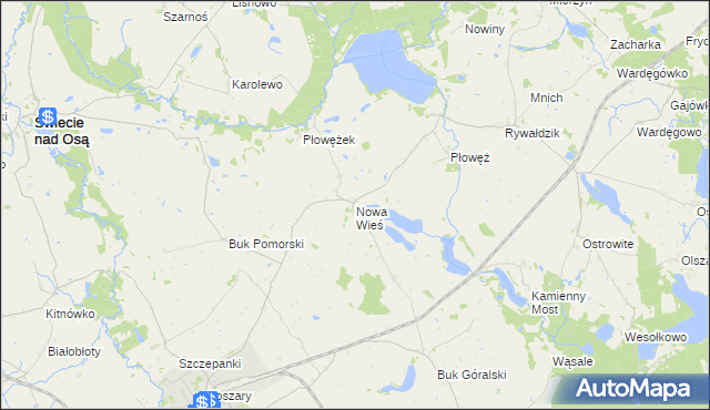 mapa Nowa Wieś gmina Jabłonowo Pomorskie, Nowa Wieś gmina Jabłonowo Pomorskie na mapie Targeo