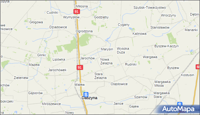 mapa Nowa Żelazna, Nowa Żelazna na mapie Targeo