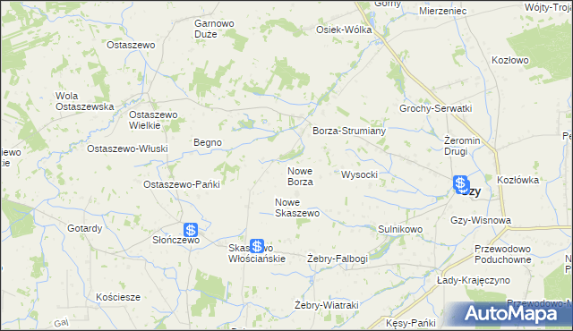 mapa Nowe Borza, Nowe Borza na mapie Targeo