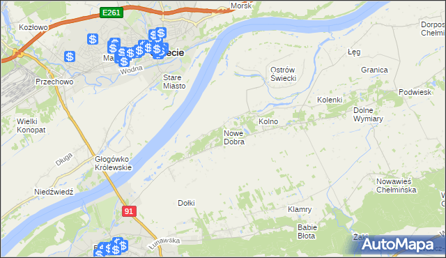 mapa Nowe Dobra gmina Chełmno, Nowe Dobra gmina Chełmno na mapie Targeo