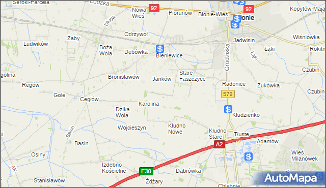 mapa Nowe Faszczyce, Nowe Faszczyce na mapie Targeo