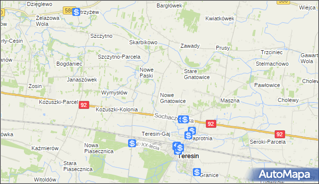 mapa Nowe Gnatowice, Nowe Gnatowice na mapie Targeo