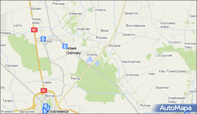 mapa Nowe Grodno, Nowe Grodno na mapie Targeo