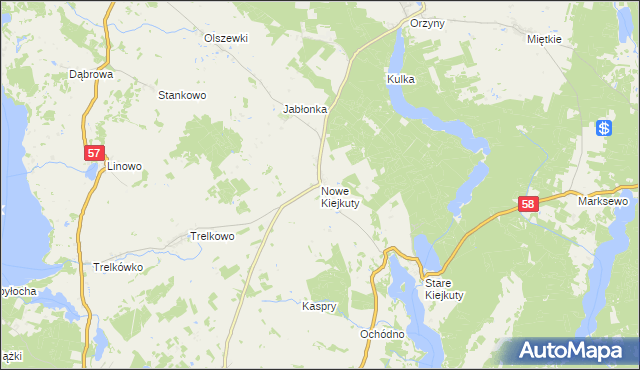 mapa Nowe Kiejkuty, Nowe Kiejkuty na mapie Targeo