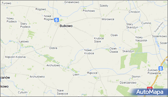 mapa Nowe Krubice, Nowe Krubice na mapie Targeo