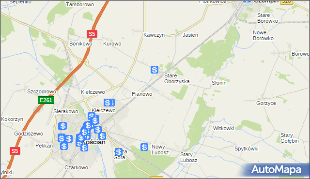 mapa Nowe Oborzyska, Nowe Oborzyska na mapie Targeo