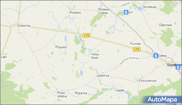 mapa Nowy Dwór gmina Szydłowo, Nowy Dwór gmina Szydłowo na mapie Targeo