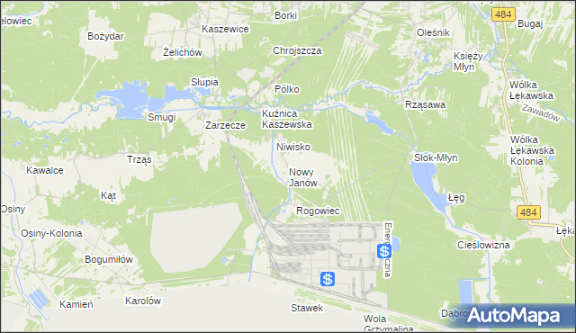 mapa Nowy Janów gmina Kluki, Nowy Janów gmina Kluki na mapie Targeo