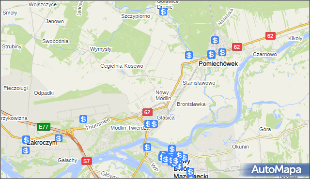 mapa Nowy Modlin, Nowy Modlin na mapie Targeo
