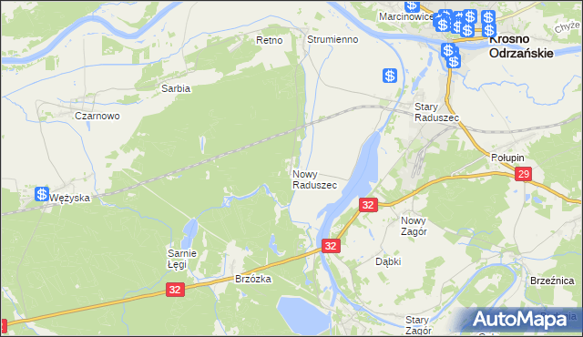 mapa Nowy Raduszec, Nowy Raduszec na mapie Targeo