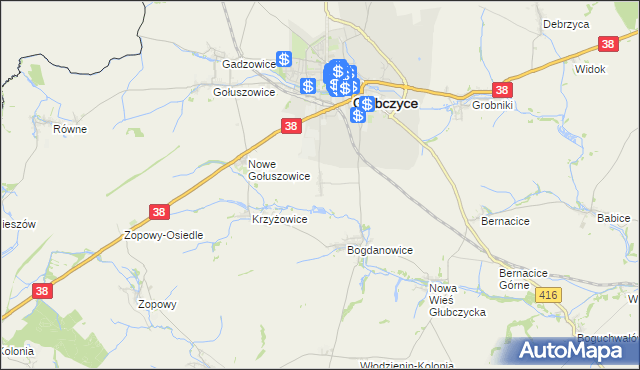 mapa Nowy Rożnów, Nowy Rożnów na mapie Targeo
