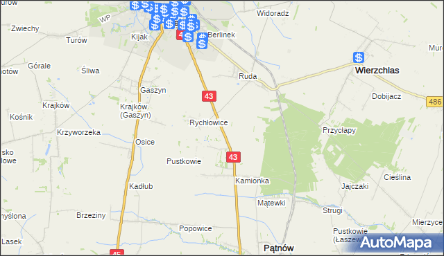 mapa Nowy Świat gmina Wieluń, Nowy Świat gmina Wieluń na mapie Targeo