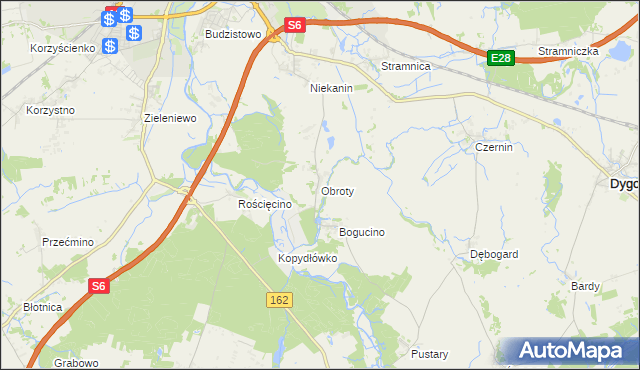 mapa Obroty, Obroty na mapie Targeo