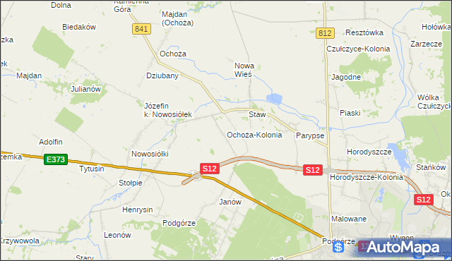 mapa Ochoża-Kolonia, Ochoża-Kolonia na mapie Targeo