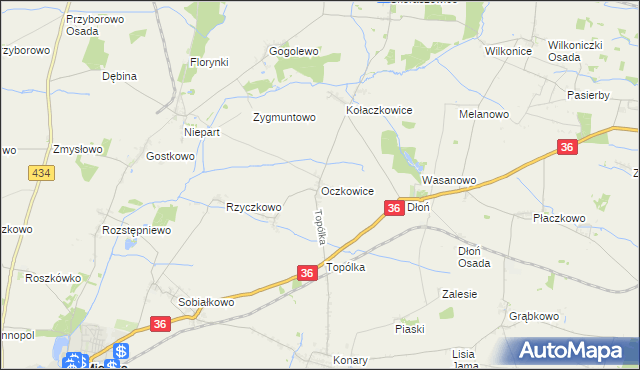 mapa Oczkowice, Oczkowice na mapie Targeo