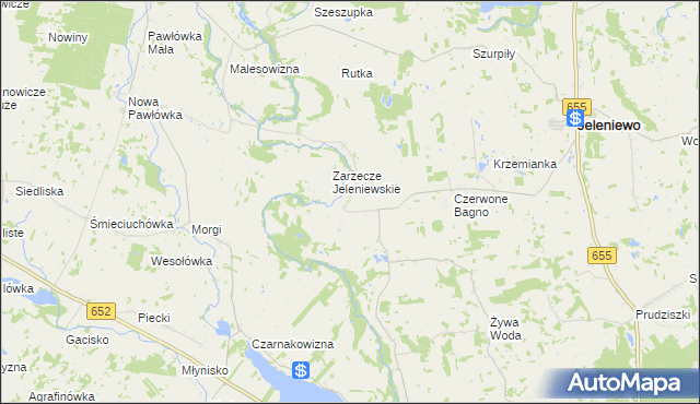 mapa Okrągłe gmina Jeleniewo, Okrągłe gmina Jeleniewo na mapie Targeo