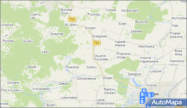 mapa Okupniki Przysiółek, Okupniki Przysiółek na mapie Targeo