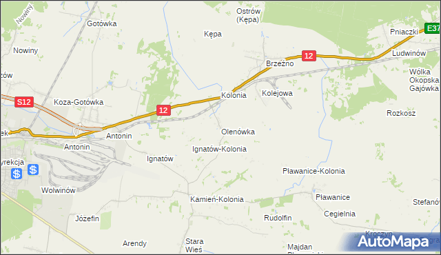 mapa Olenówka, Olenówka na mapie Targeo