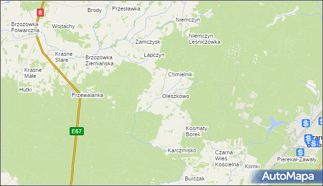 mapa Oleszkowo, Oleszkowo na mapie Targeo