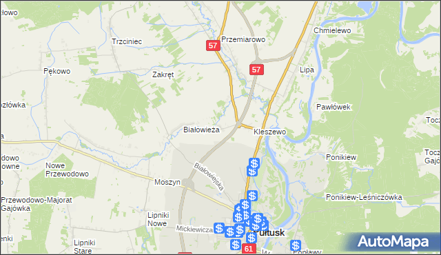 mapa Olszak gmina Pułtusk, Olszak gmina Pułtusk na mapie Targeo