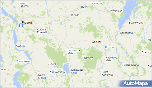 mapa Olszanka gmina Przerośl, Olszanka gmina Przerośl na mapie Targeo