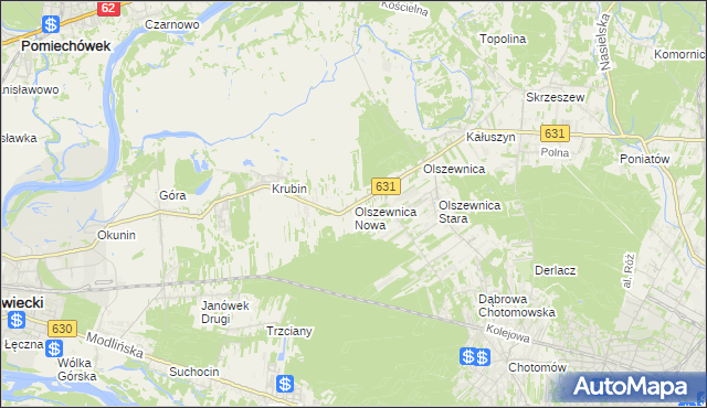 mapa Olszewnica Nowa, Olszewnica Nowa na mapie Targeo