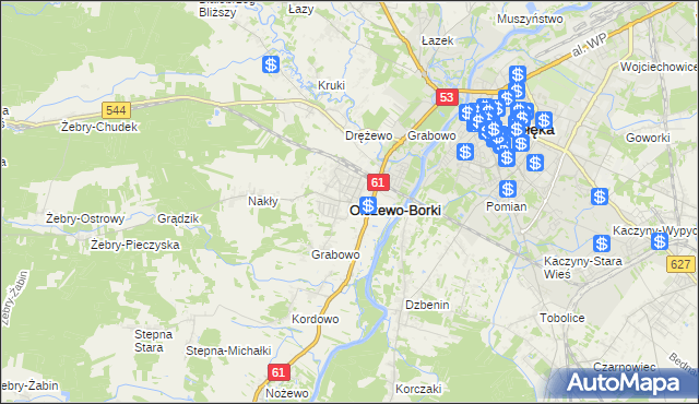 mapa Olszewo-Borki, Olszewo-Borki na mapie Targeo