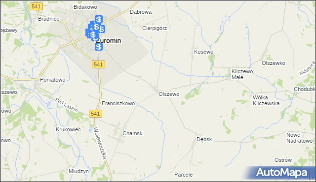 mapa Olszewo gmina Żuromin, Olszewo gmina Żuromin na mapie Targeo