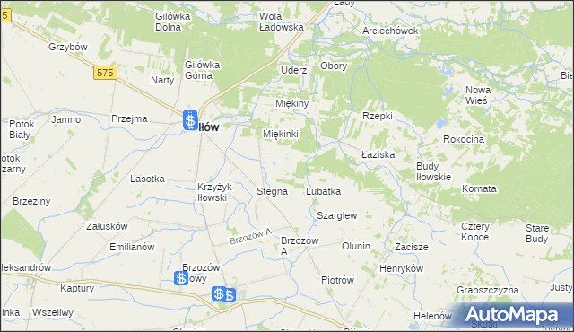 mapa Olszowiec gmina Iłów, Olszowiec gmina Iłów na mapie Targeo