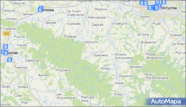 mapa Oparówka, Oparówka na mapie Targeo