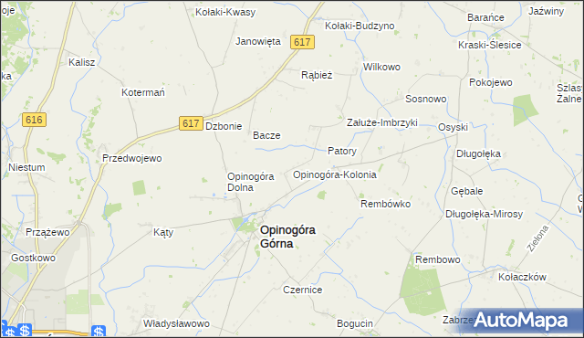 mapa Opinogóra-Kolonia, Opinogóra-Kolonia na mapie Targeo