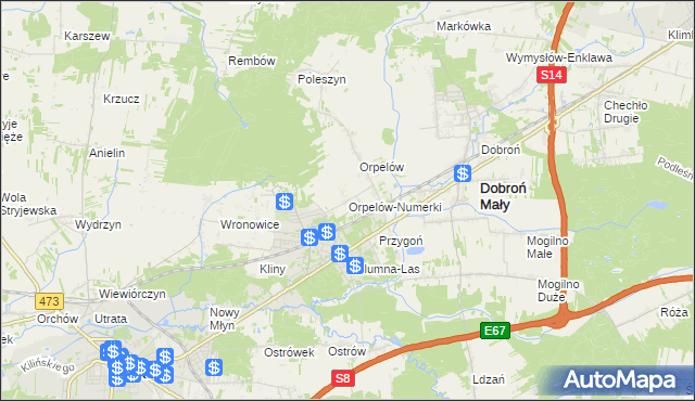 mapa Orpelów-Numerki, Orpelów-Numerki na mapie Targeo