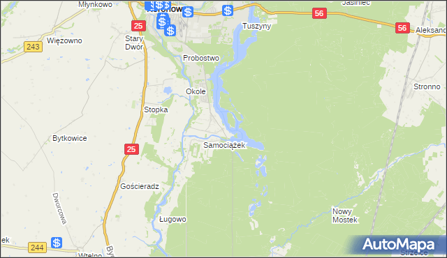 mapa Osiedle Awaryjne gmina Koronowo, Osiedle Awaryjne gmina Koronowo na mapie Targeo