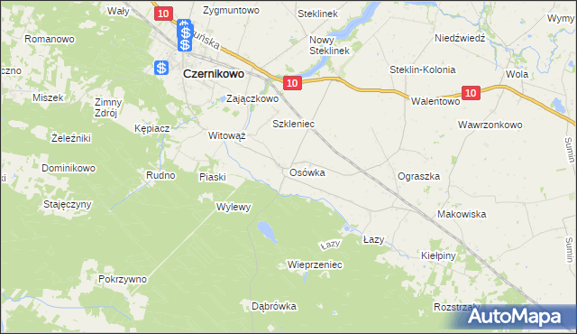 mapa Osówka gmina Czernikowo, Osówka gmina Czernikowo na mapie Targeo