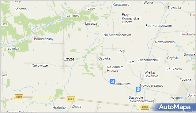 mapa Osówka gmina Czyże, Osówka gmina Czyże na mapie Targeo