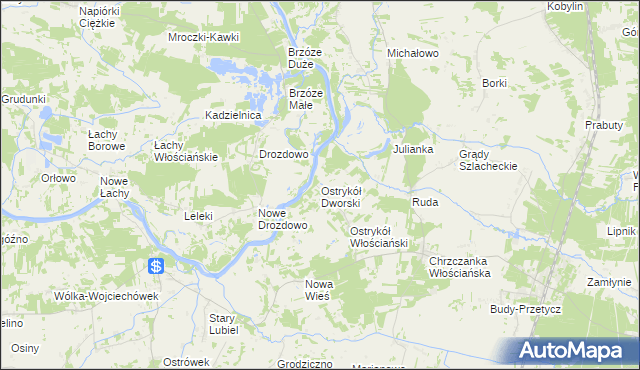 mapa Ostrykół Dworski, Ostrykół Dworski na mapie Targeo