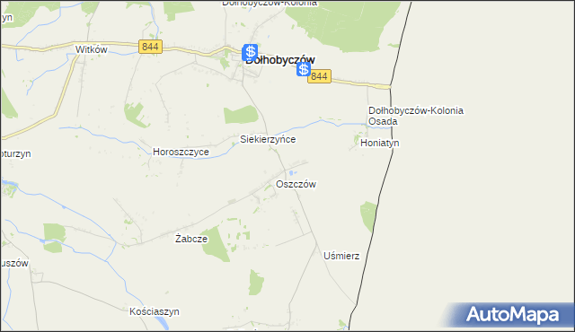 mapa Oszczów-Kolonia, Oszczów-Kolonia na mapie Targeo