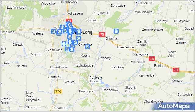 mapa Owczary gmina Busko-Zdrój, Owczary gmina Busko-Zdrój na mapie Targeo