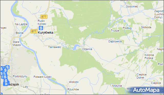 mapa Ożanna, Ożanna na mapie Targeo