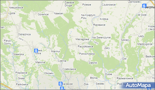 mapa Paczółtowice, Paczółtowice na mapie Targeo