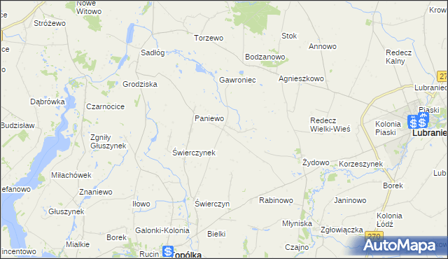 mapa Paniewek, Paniewek na mapie Targeo